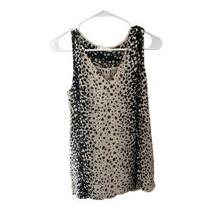 Vince Black and Cream Patterned animal print Tank Top Sz S
